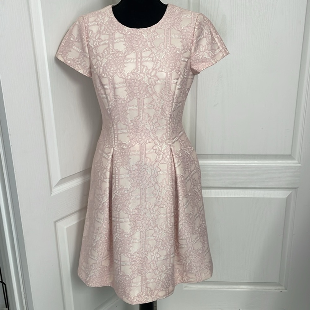 Vince Camuto Elegant dusty Pink Dress lace dress fit & flare US 8  60s